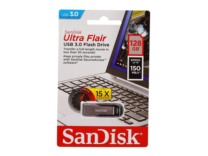 SanDisk USB 3.0 Flash Drive 128GB Ultra Flair