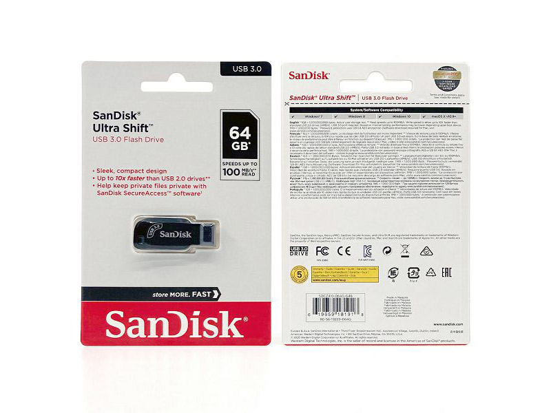 SanDisk USB 3.0 Flash Drive 64GB Ultra Shift