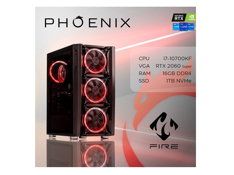 Phoenix Fire Game Z-723 računalo Intel Core i7 10700K 16GB SSD 1TB NVMe nVidia RTX 2060 Super (8 GB)