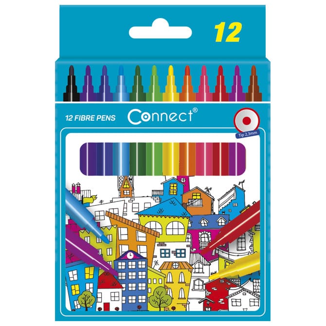 Flomaster školski  12boja Connect blister