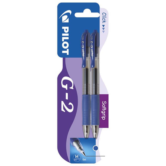 Roler gel grip 0,7 mm G2 plus Begreen pk2 Pilot plavi/plavi blister