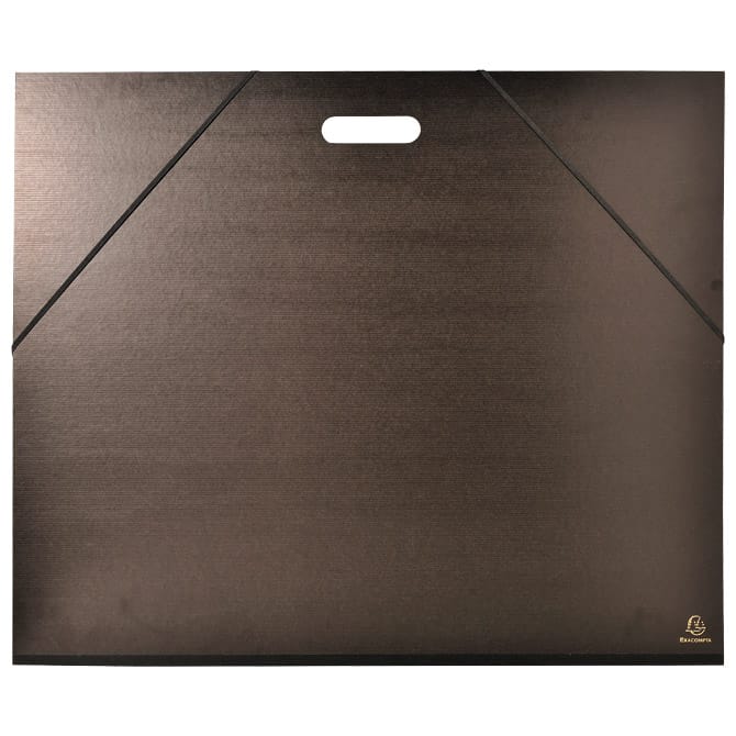 Mapa kartonska lakirana sa gumicom i integriranom ručkom 59x72 cm(B2) Exacompta 548900E crna