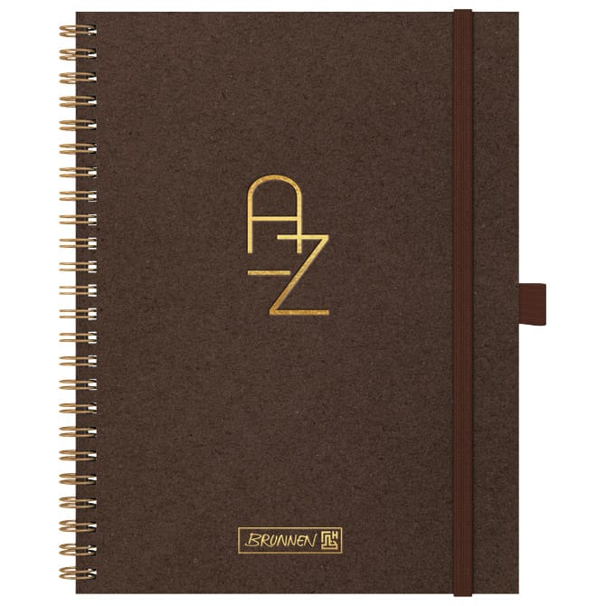 Adresar telefonski 160x210 mm A-Z spiralni s gumicom Brunnen 10-6455073 smeđi!!