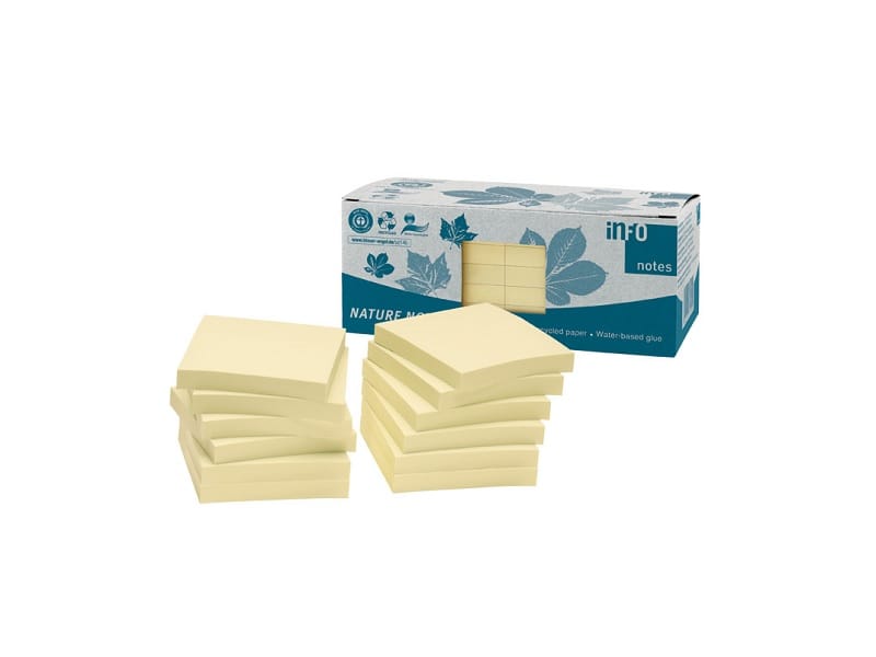 Blok samoljepljivi 75x75mm Global Notes 12x100 listića žuti Nature 5654-11box