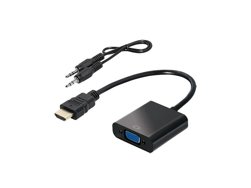 Transmedia adapter HDMI muški na VGA ženski sa zvukom (dodatno aux kabel)
