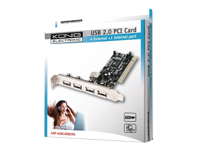 Konig kontroler PCI USB2.0 4+1 port