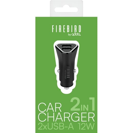 Adda CC-004-BK Auto punjač 2u1 USB-A 12W 2.4A black