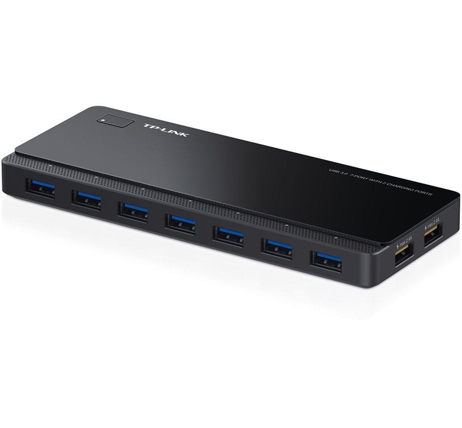 7 ports USB 3.0 Hub with 2 power charge ports (2.4A Max), Desktop, a 12V/4A power adapter included