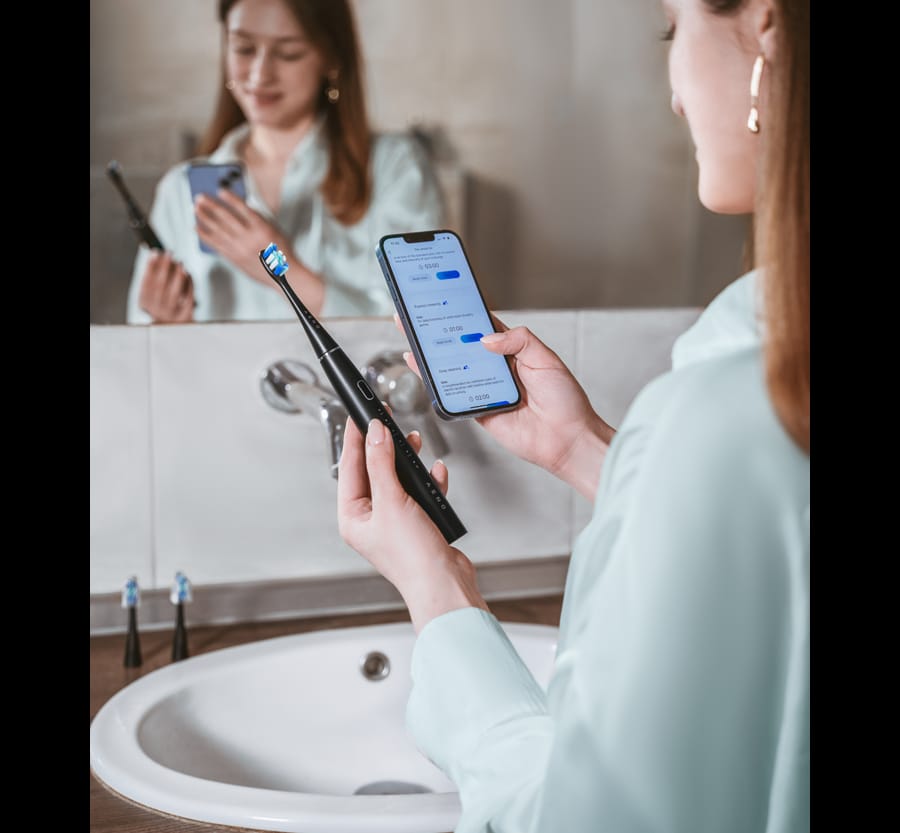 Alternative view of AENO SMART Sonic Electric toothbrush, DB2S: Black, 4modes +8 smart, wireless charging, 46000rpm, 90 days without charging, IPX7