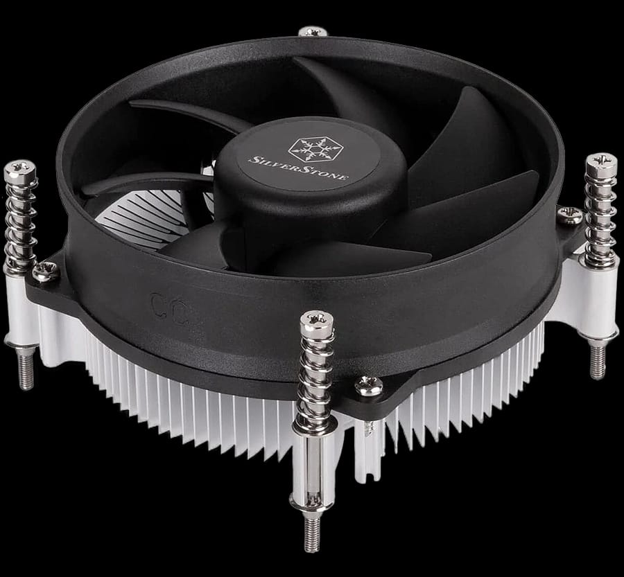 SilverStone CPU Cooler NT09-1700, Low-profile CPU heatsink for Intel LGA1700, Supports Intel LGA 1700 processors, low profile systems, 45mm height, Low noise quiet 92mm fan, Aluminium fins, Black