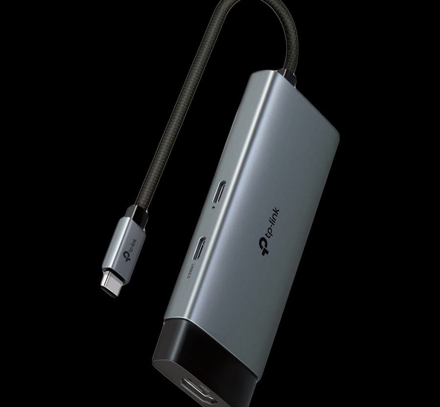 TP-Link UH5020C USB Type-C 5-Port Hub, 1x USB-C Connector, 1x HDMI 4K 60Hz Port, 1x USB-C PD 100W Port, 2x USB-A 3.0 Ports, 1x USB-C 3.0 Port, Plug and Play, Self-storage for Connector, Fast Heat Dissipation, Flexible and Durable