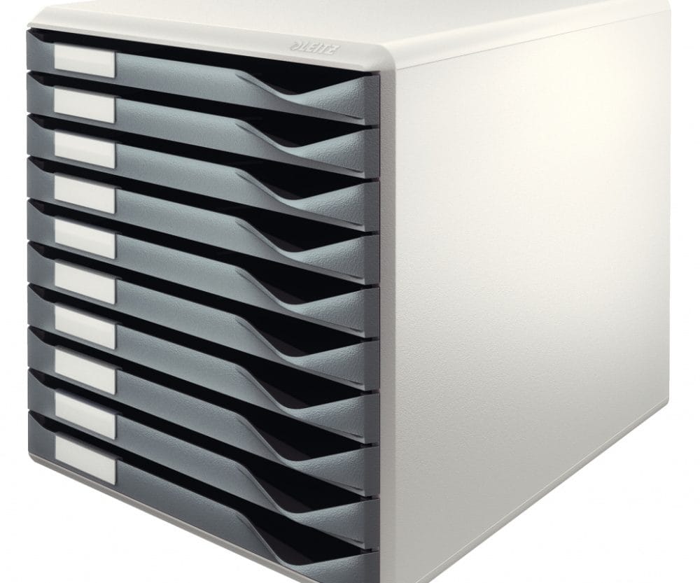Kutija s 10 ladica Form set Leitz 52810089 siva
