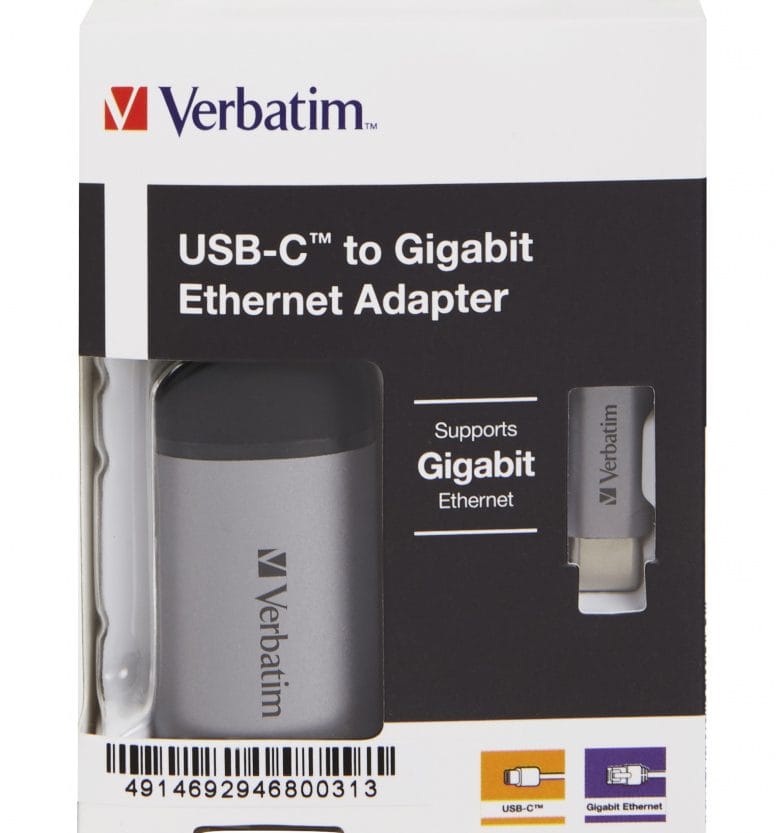 Alternative view of Verbatim USB-C na RJ45 gigabitni ethernet mrežni adapter, aluminijsko kućište