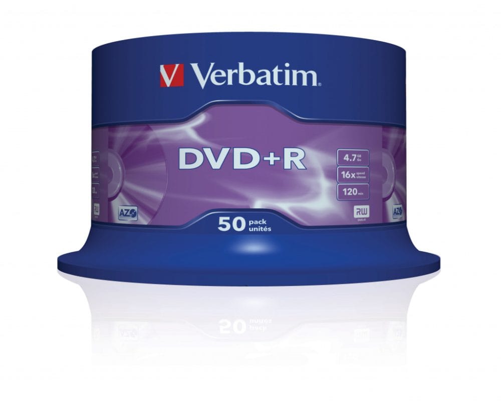 DVD+R 4,7/120 16x spindl Mat Silver pk50 Verbatim 43550