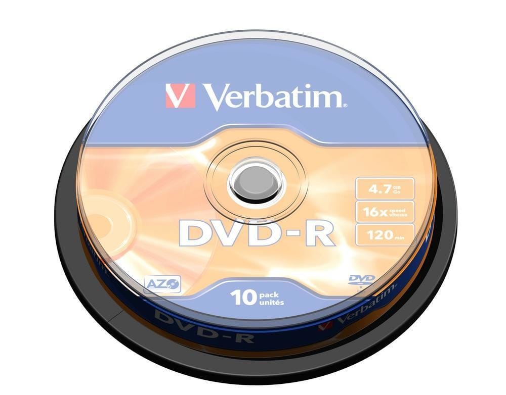 DVD-R 4,7/120 16x spindl Mat Silver pk10 Verbatim 43523