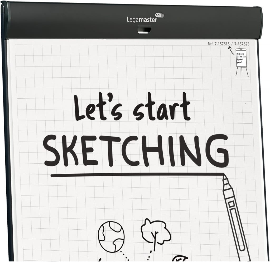 Stalak flipchart+bijela ploča mobilni 68x107 cm Sketch Pro Legamaster 7-153610 crni - Slika 11