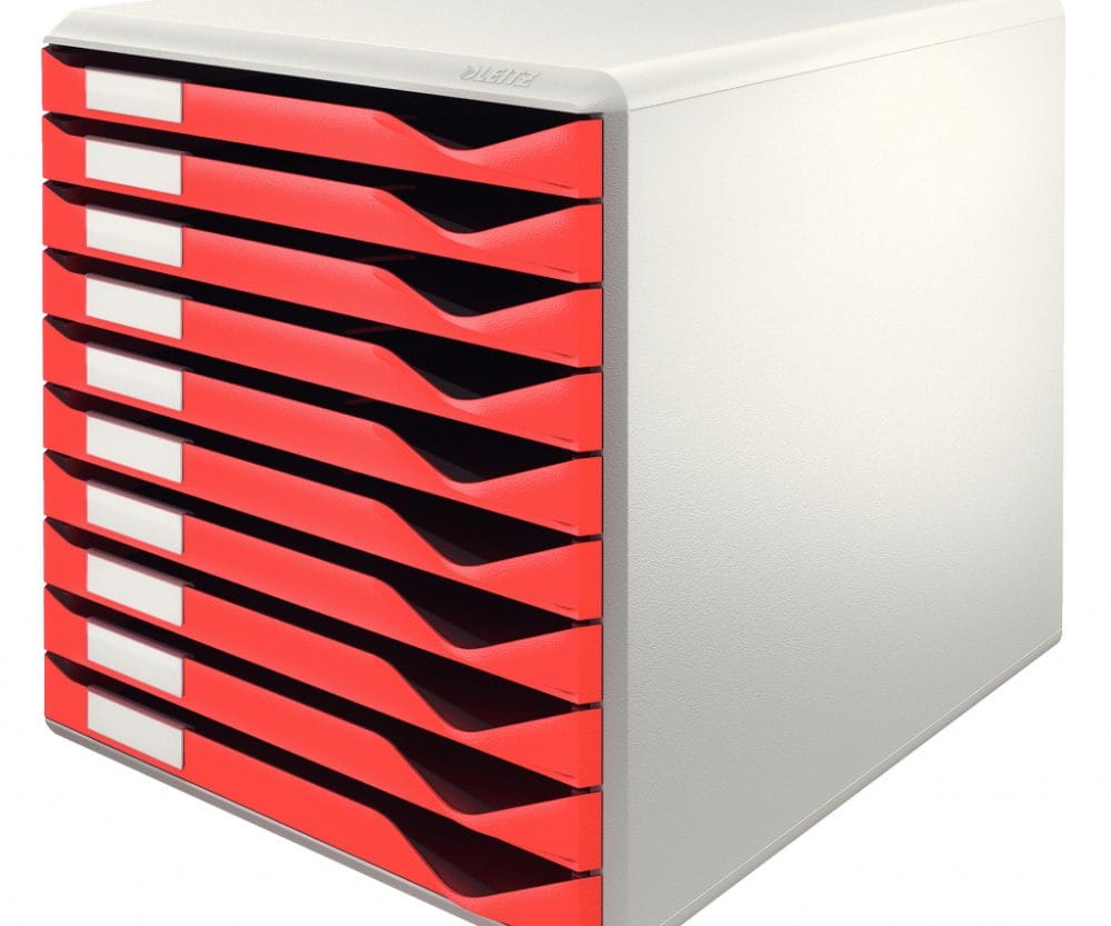 Kutija s 10 ladica Form set Leitz 52810025 crvena