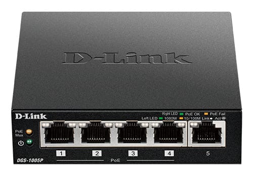 D-Link POE+ switch neupravljivi, DGS-1005P/E