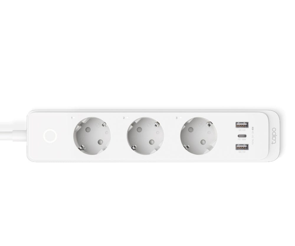 TP-Link Tapo P300 WiFi Smart multi utičnica, 3×strujna utičnica, 2×USB-A, 1×USB-C, QC3.0 18W punjač, Tapo app, Wi-Fi kontrola, Timer/Schedule postavke, Glasovna kotrola Amazon Alexa/Google Assistant