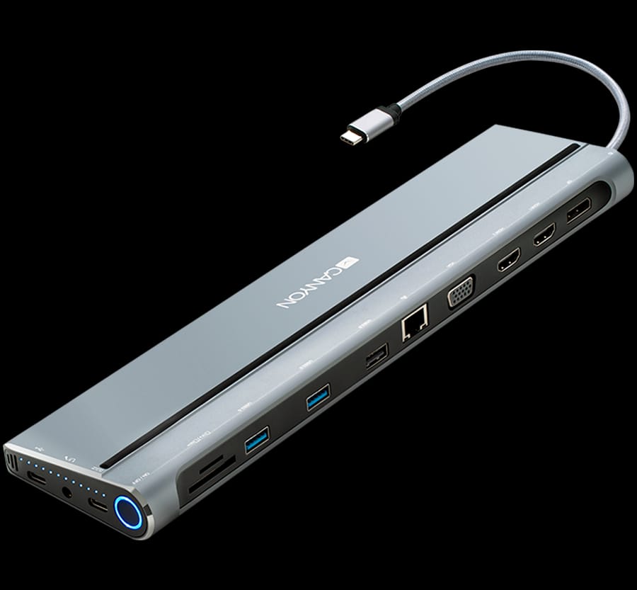 Alternative view of CANYON hub DS-9 14in1 USB-C Space Grey