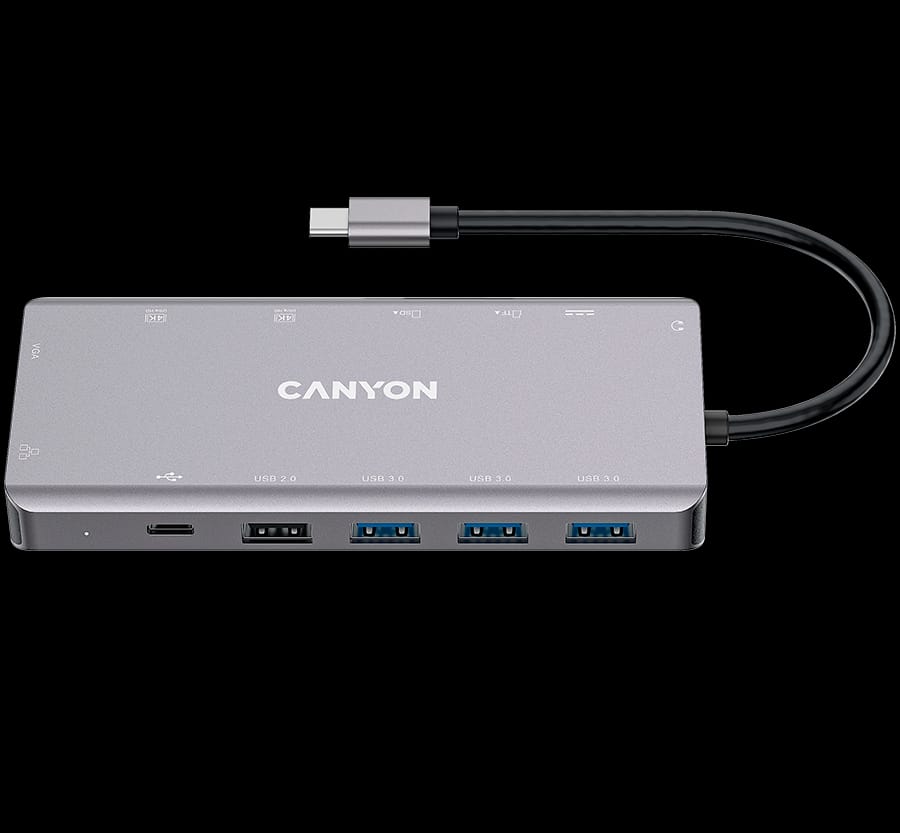 CANYON hub DS-12 13in1 4k USB-C Dark Grey