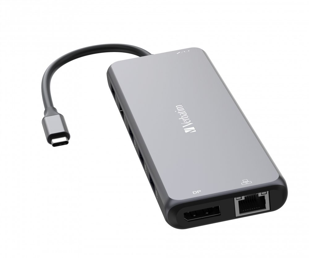 Alternative view of Verbatim USB-C Pro Multiport 13-port Hub, 2×HDMI, 1×DP, 1×RJ45, 3×USB-A 3.2 Gen1, 1×USB-A 3.2 Gen2, 2×USB-A 2.0, 1×Audio, 2×USB-C (PD 100W) CMH-13