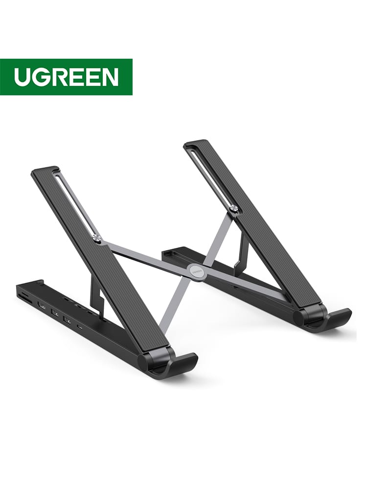UGREEN X-Kit stalak za prijenosnik 5-u-1 HUB USB Type C - 2x USB 3.2 Gen, HDMI 4K 30 Hz, 3D, SD/microSD čitač - Slika 2
