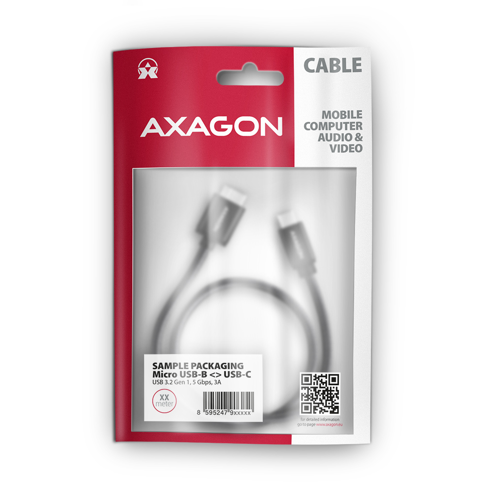 CC USB CM 3.2Gen1 -> USB MicroBM Superspeed, 1m, AXA - Slika 6