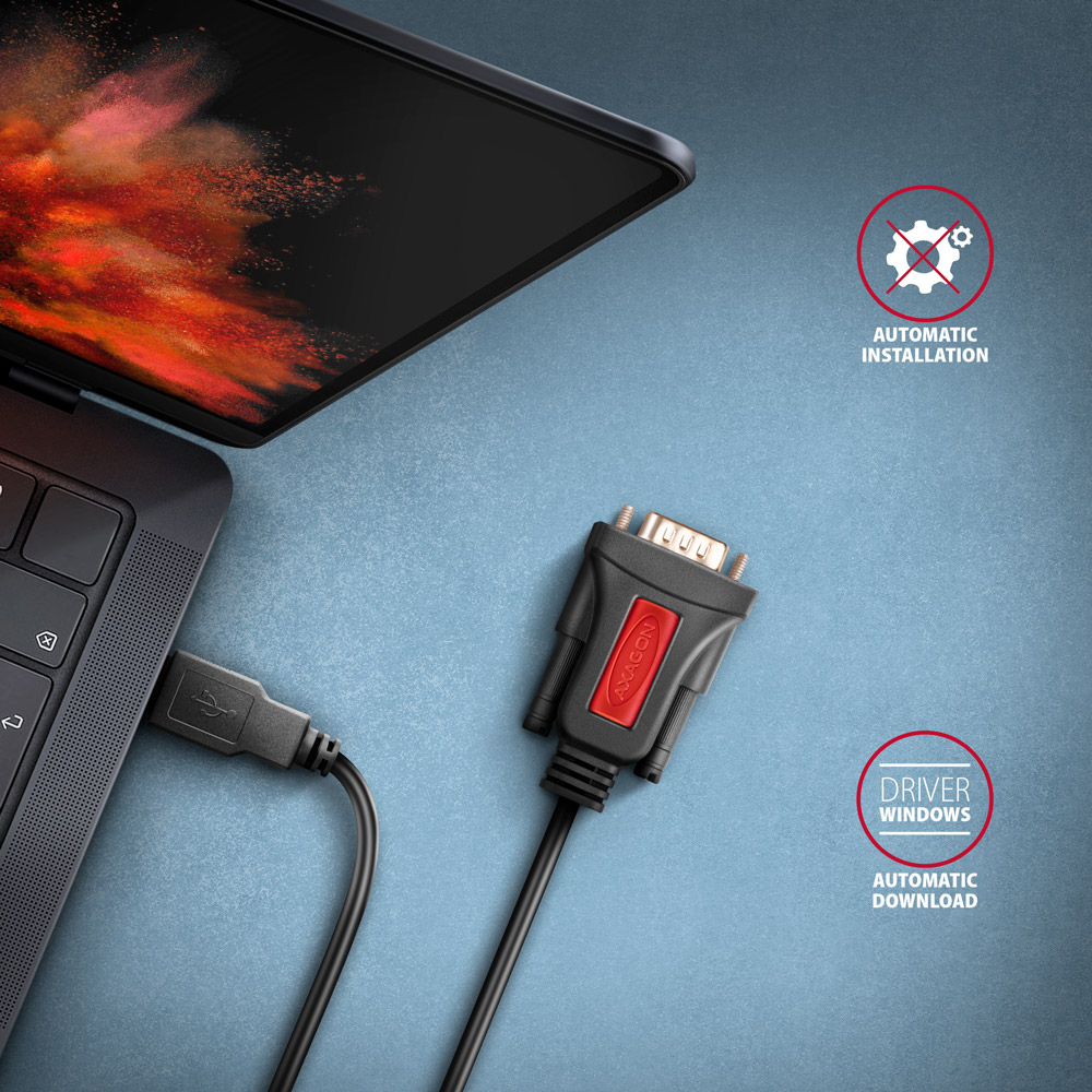 CC USB AM 2.0->DB9,Prolific, 1.5m, ADS-1PSN, Axagone - Slika 4