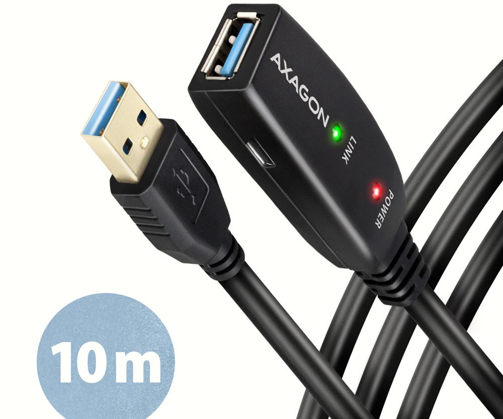 CC USB AM 3.2 (3.0)->USB AF, Akt produžni, 10m, ADR-310, AXA