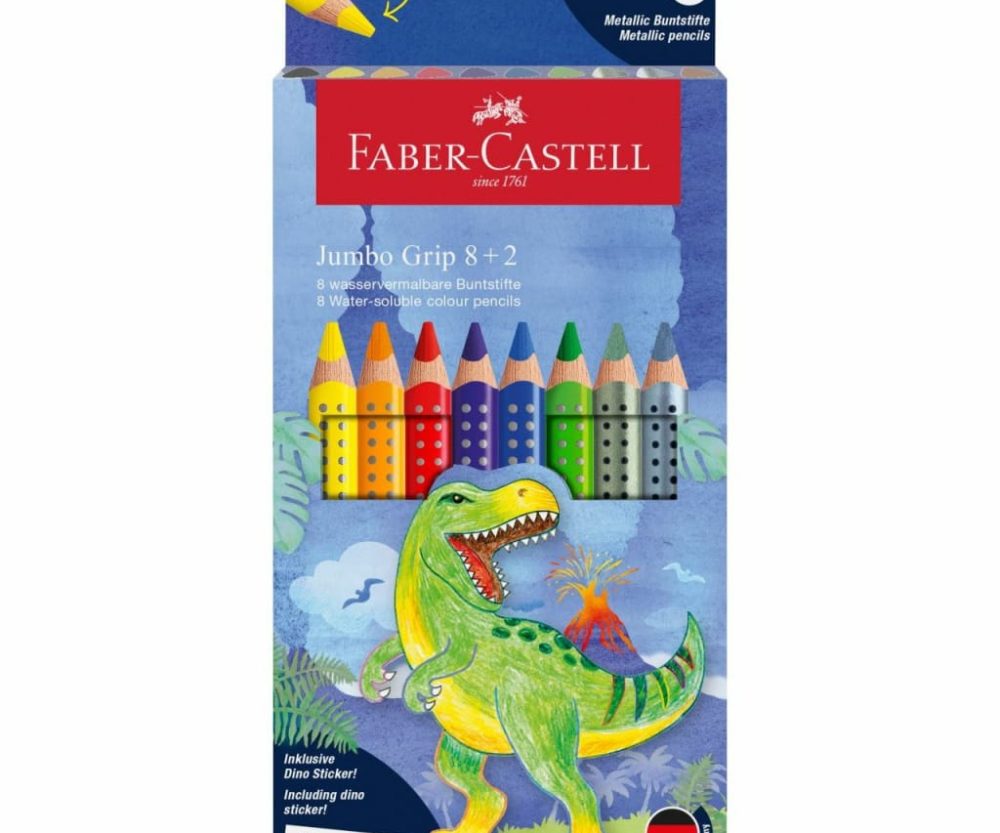 Boje drvene  10 boja Jumbo Grip Dino Faber Castell 110922 blister