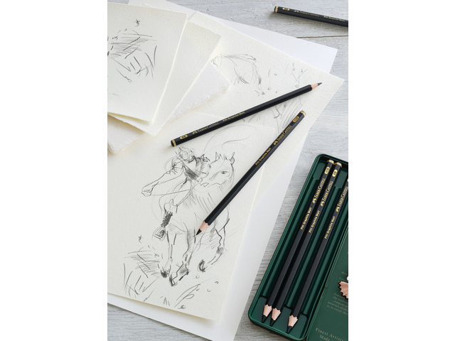 Olovka grafitna pk6 u metalnoj kutiji Pitt graphite matt Faber-Castell 115207 - Slika 5