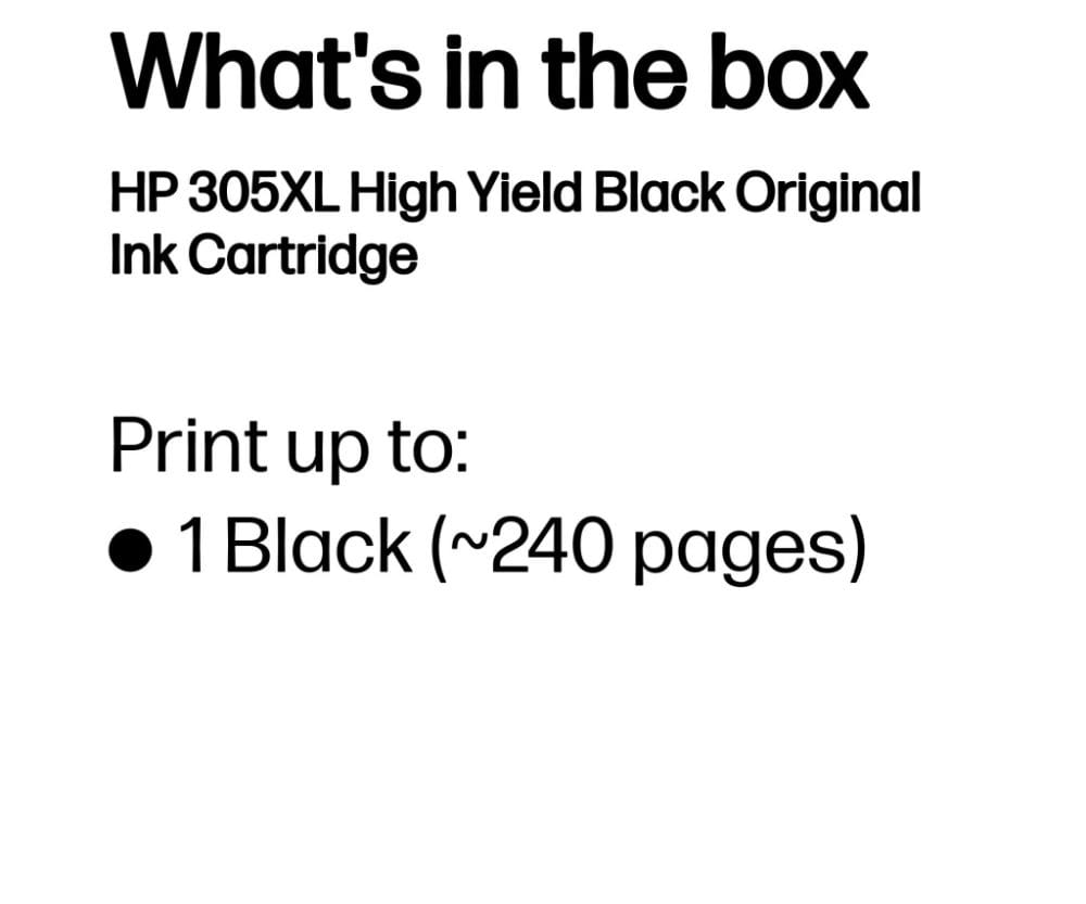 Alternative view of Tinta HP No.305XL Black 3YM62AE