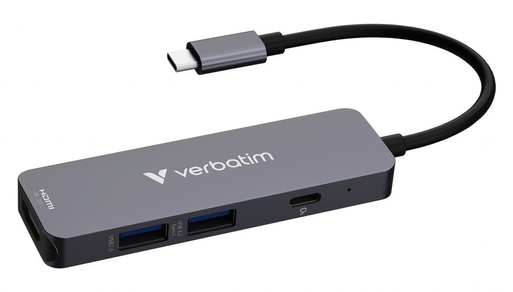 Verbatim USB-C Essentials Multiport Hub 4 priključaka: HDMI, USB-C PD, USB-A 3.2 Gen 1, USB-A