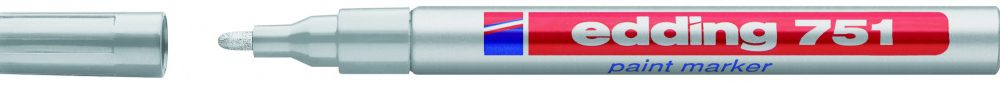 Marker permanentni sjajni lakirajući 1-2 mm Edding 751/1 srebrni blister