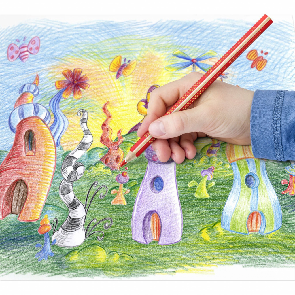 Boje drvene jumbo Noris Club Staedtler 1284-1 žute - Slika 3