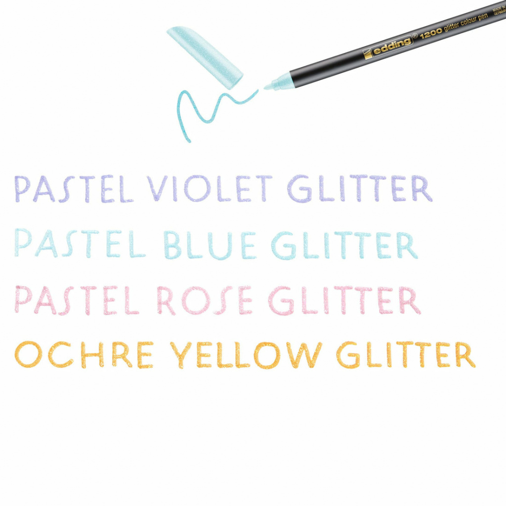 Flomaster školski 4boje glitter pastel Edding 1200/4 S - Slika 2