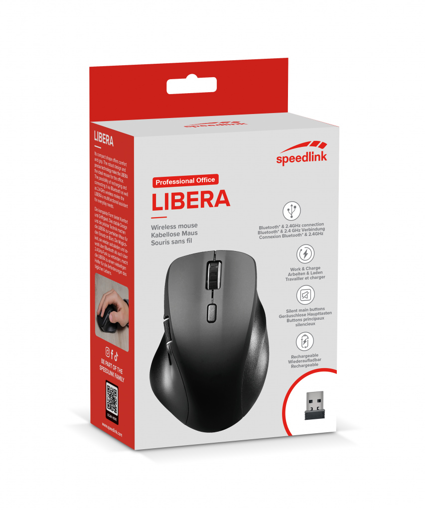 SpeedLink Libera bežični Bluetooth miš 3200DPI crni silent - Slika 7