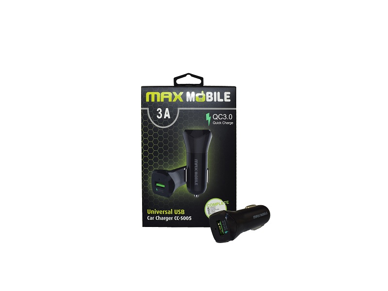 Max Mobile Auto adapter DP QC 3.0 Duo Type C SC-233003, 50W Quick Charge crni