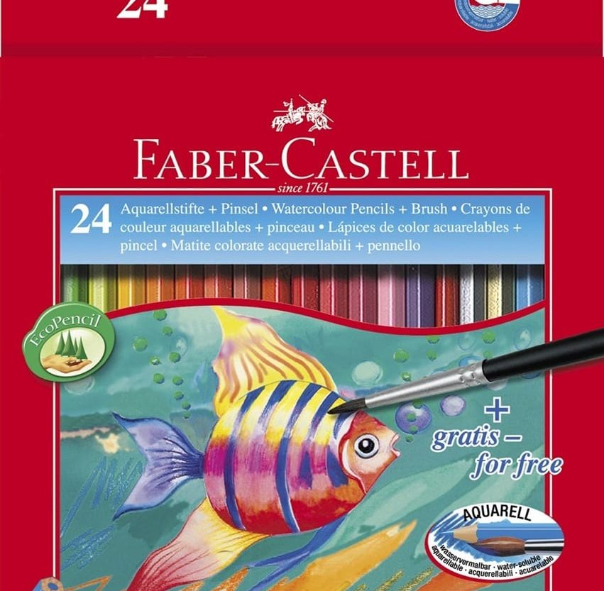 Boje drvene-vodene  24boje+kist Aquarell Faber-Castell 114425 blister
