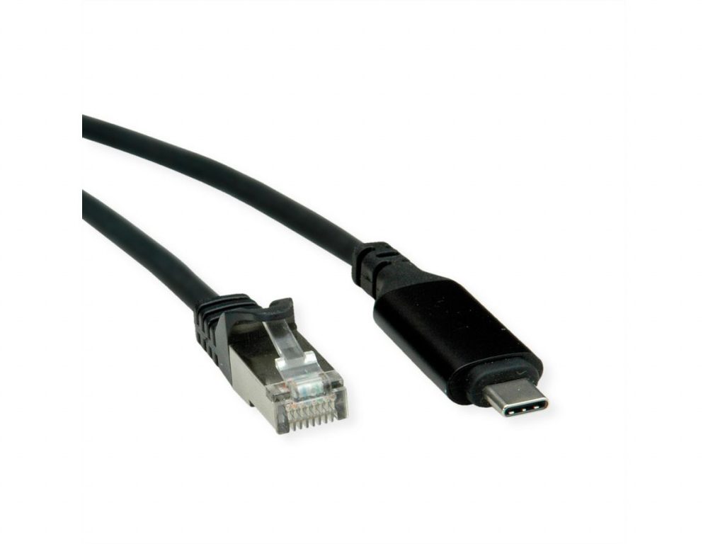 Alternative view of Roline adapter/kabel USB-C - Gigabit LAN 10/100/1000Mbit/s, 2.0m. crni