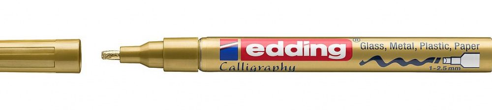 Marker permanentni kaligrafski 1-2,5 mm Edding 753 zlatni