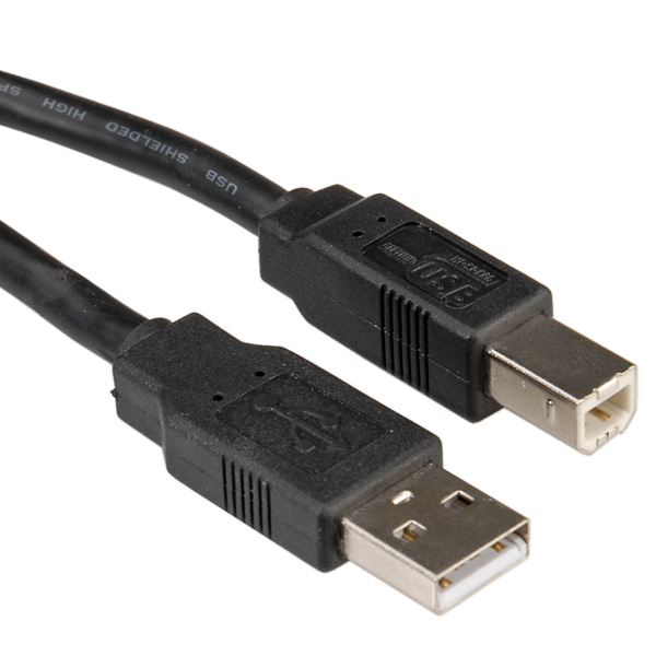 Roline USB 2.0 kabel A-B 0.8m crni