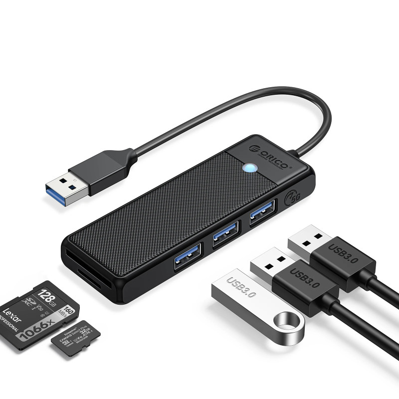 ORICO PW 4-Portni USB 3.0 Hub,Tip-A crni (ORICO-PAPW3AT-U3-015-BK-BP)