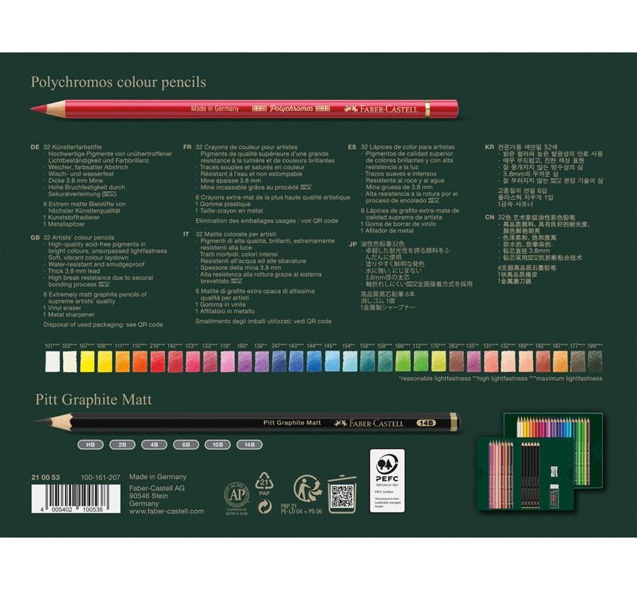 Alternative view of Set Polychromos & Pitt graphite matt pk40 Faber Castell 210053!!
