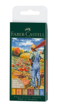 Set Pitt artist brush B 6boja Harvest Faber-Castell 167179 blister