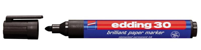 Marker briljant za papir 1,5-3 mm Edding 30 crni
