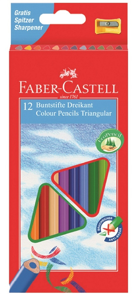 Boje drvene 12boja trokutaste Faber-Castell 120523 blister