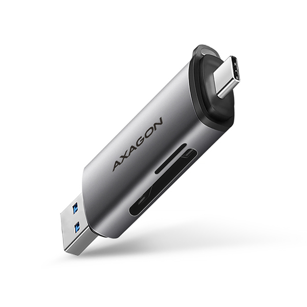 Alternative view of AXAGON CRE-SAC External USB 3.2 Gen1 Type-C+Type-A 2-slot SD/microSD