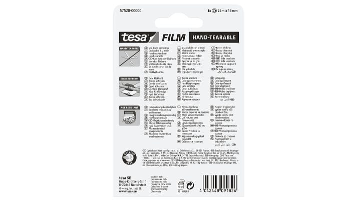 Traka ljepljiva 19 mm/25m Tesafilm Tesa 57520 prozirna blister - Slika 3